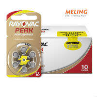 Meling RAYOVAC PEAK 60 X แบตเตอรี่เครื่องช่วยฟัง10A ZA10 10 S10, 60 PCS Zinc Air 10A10