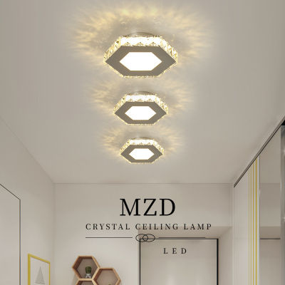 MZD【3สี】โคมไฟจี้คริสตัลทางเดินโคมไฟเพดานห้องนั่งเล่นโคมไฟลายท้องฟ้า LED สดใสแบบโมเดิร์นห้องโถงห้องนอน