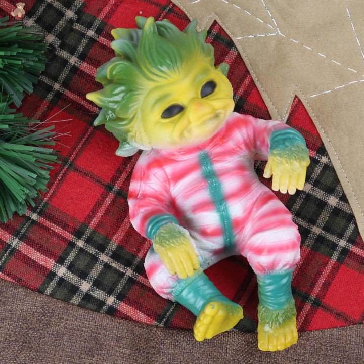 ana-reborn-baby-grinch-toy-เหมือนจริงตุ๊กตาการ์ตูนคริสต์มาสจำลอง