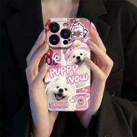 เคสไอโฟนน่ารัก เหมาะสำหรับ Apple 14 Huawei Honor OPPO Cute Samoyed Pink Fine Hole All-Inclusive Film Phone Case MY