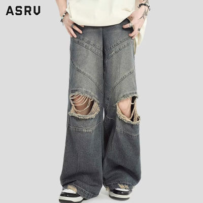 ASRV กางเกงยีนส์ชาย กางเกงขายาว ชาย กางเกงยีนส์ผู้ชาย jeans for men กางเกงยีนส์ผู้ชายทรงตรงขากว้างทรงหลวมดีไซน์วินเทจ
