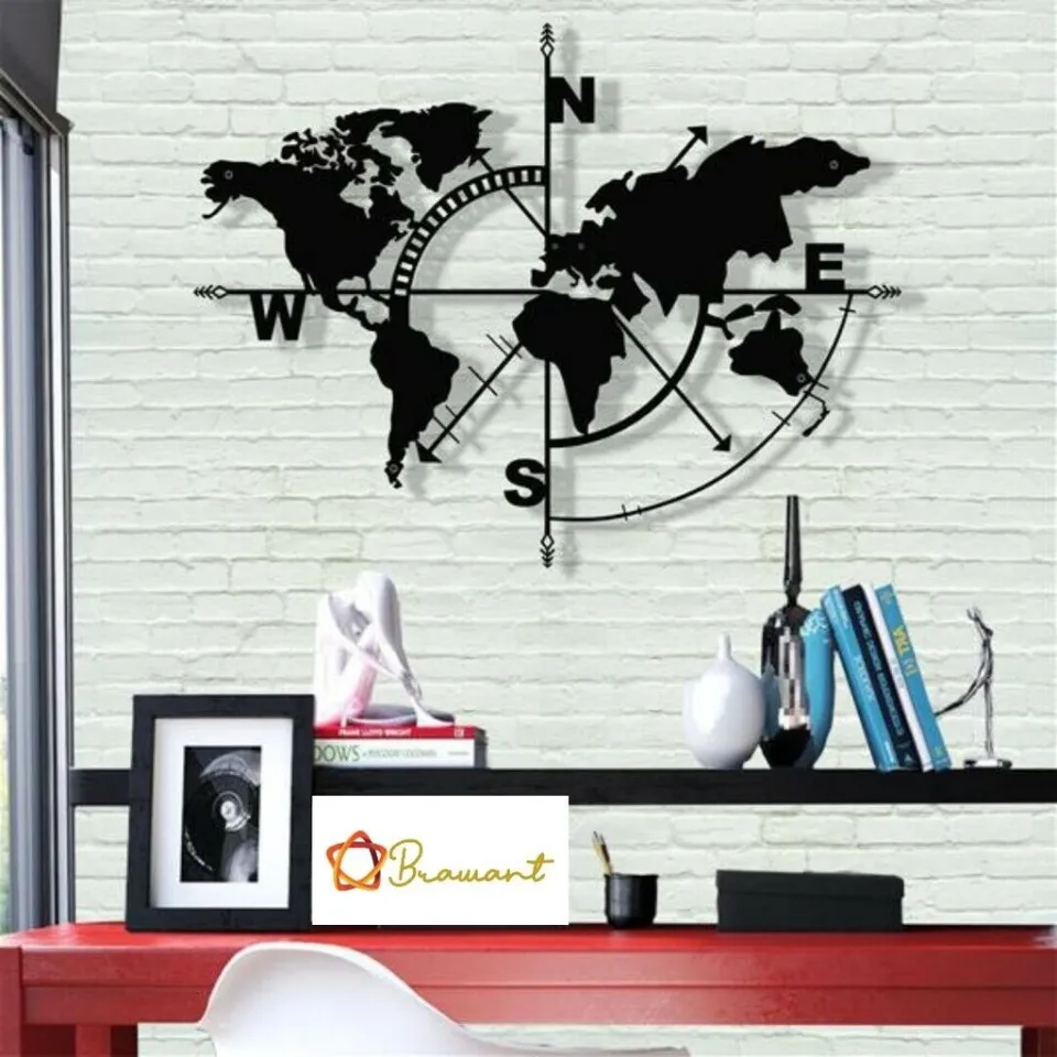 Buy Finer World Map Black Vintage Metal Wall Art at 27% OFF by Vinoxo |  Pepperfry