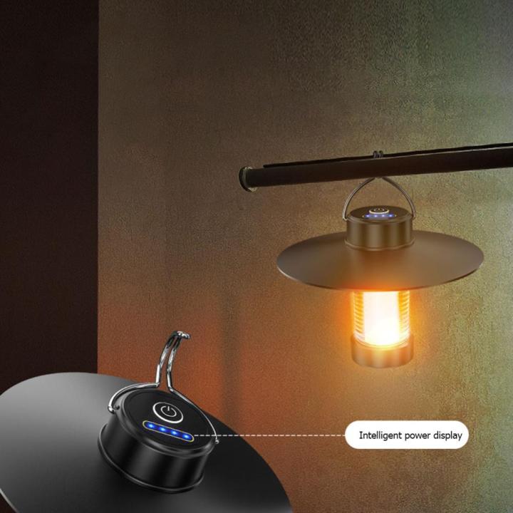 โคมไฟโคมไฟพกพา-led-ประเภท-c-พร้อมตะขอตกแต่งไฟระย้าหรี่แสงได้โคมไฟตกแต่งสวนน้ำหนักเบาสำหรับอุปกรณ์กลางแจ้ง