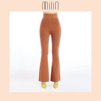 [MILIN] High-waisted fit and flared knitted pants กางเกงเอวสูงทอนิตติ้งทรงเข้ารูปและปลายขาบาน / Racy Pants