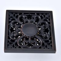 Black Oil Rubbed ss Washing Machine Square Insert Tile Shower Floor Drain 10*10Cm Anti-Odor Water Drain 2hr086