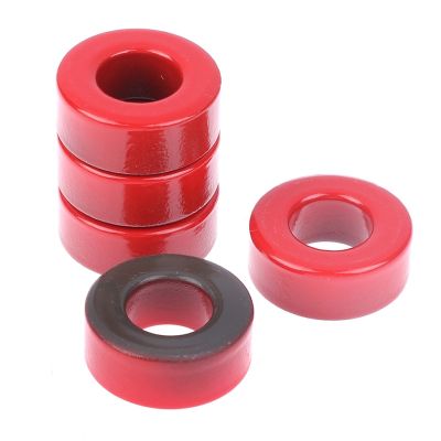 5 Pcs 27*14*11 mm 10μo T106-2 Iron Ferrite Toroid CoresFor Inductors Iron powder Core Red Ring Low permeability Electrical Circuitry Parts