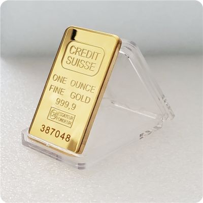 【CC】✗♨  24ct Gold Plated CREDIT Layered Bullion Bar Switzerland Credit Commemorative Coin
