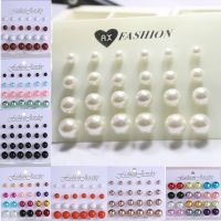 12 pairs/set White Simulated Pearl Earrings Set For Women Jewelry Accessories Piercing Ball Stud Earrings kit Bijouteria brincos