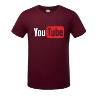 เสื้อแฟชั่น Youtube Logo Loose Large Code Leisure Time Maroon 100% Cotton MenS T-Shirt Birthday Gift