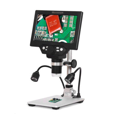 keykits- G1200 Digital Microscope 7 Inch Large Color Screen Large Base LCD Display 12MP 1-1200X Continuous Amplification Magnifier With Aluminum Alloy Stand with Two Fill Lights