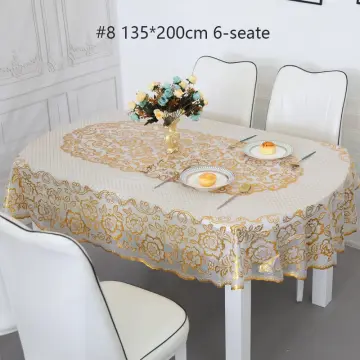 Dining table cover online oval shape 6 seater