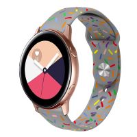 【พร้อมในสต็อก】สำหรับ Samsung Galaxy Watch 3 41Mm จุดสีรุ้งสปอร์ตสายนาฬิกาข้อมือหัวเข็มขัดซิลิโคน (สีเขียว)