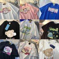 COD DSFERTRETRE Cute Cartoon Printed Loose Short-sleeved T-shirt Men and Women Oversize Summer Couple Tops