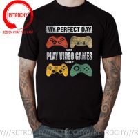 My Perfect Day Video Games T Shirt Funny Cool Ps Gamer Tshirt Gift Mens Tops T-Shirt Retro Play Station Apparel Normal Tee Shirt 【Size S-4XL-5XL-6XL】