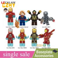 LZCA กัปตันมาเวล Minifigures ซูเปอร์ฮีโร่ Outrider ไอรอนแมน MK50 MK5 MK1 MK85 MK41บล็อกตัวต่อชุดแบบอิฐของเล่นสำหรับเด็ก WM6055