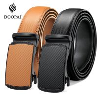 Men Leather Belt Metal Automatic Buckle  Fashion Business Automatic Buckle Straps Ratchet Cow Leather Waistband 3.5cm Widt Belts