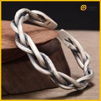 ORGANI เก๋ เครื่องประดับ สายรัดข้อมือ ข้อมือ เงิน กำไลข้อมือ Retro Twisted Bracelet