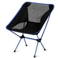 1 PCS Outdoor Folding Chair Ultralight Portable Fishing Chair Beach Chair Camping Chair Moon Chair Royal Blue