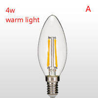 ???【จัดส่งที่รวดเร็ว】หลอดไฟแก้ว AC180-240V ไส้หลอดไฟไฟ LED เอดิสันย้อนยุค4W E14ใหม่