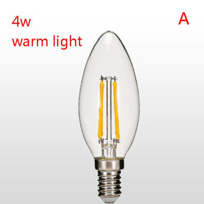 Rayua E14 4W หลอดไฟไส้หลอด LED แบบเอดิสันย้อนยุค AC180-240V ใหม่
