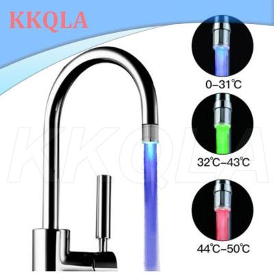 QKKQLA LED Tap Nozzle Faucet Shower Temperature Sensitive Kitchen Spouts Bathroom Glow Water Saving Faucet Aerator