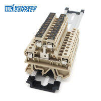 10Pcs DK4QV35สกรูคู่ระดับ Equipotential Bonder 4 Mm² สายไฟฟ้า Connector Din Rail Terminal Block SAK DK 4QV35