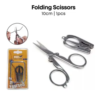 Small Folding Scissors Travel Pocket Size Craft Sharp Blade Trip Scissor  Stainless Steel All Purpose Foldable Embroidery Scissor