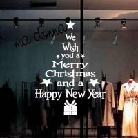 1PC Merry Christmas Window Wall Sticker New Year Creative Decals Waterproof Blessing Christmas Tree Household Decoration Sticker