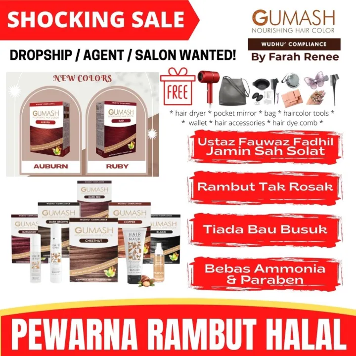Terlaris Pewarna Rambut Uban Gumash Patuh Syariah Sah Solat Halal Hair