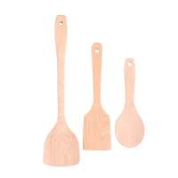 Non-stick Spoon Wooden Shovel Cooking Kitchen Tool Eco-friendly Wood Long Handle Rice Spoon Spatula Wok Handcrafted Spoon  Cooking Scraper Kitchen Too