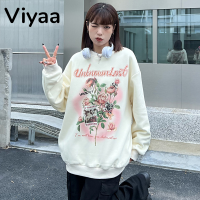 Viyaa เสื้อฮู้ด เสื้อแขนยาวอบอุ่น หลวมและสบาย สบาย แฟชั่น นุ่มนวล ทันสมัย WWY2391BCZ 38Z230919