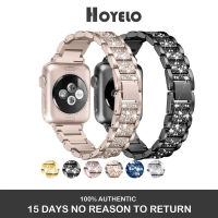 Hoyelo Metal Diamond Strap For apple Watch 8 7 SE 6 5 4 Band 41mm 45mm 40Mm 44Mm Bumper i watch 38mm 42Mm Correa Women Stainless Steel Bracelet samrt