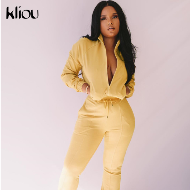 kliou-solid-casual-two-piece-set-women-zipper-long-sleeve-top-and-bandage-flare-pants-matching-set-spring-active-workout-outfits