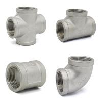 1/4 3/8 1/2 3/4 1 1-1/4 1-1/2 2 BSPT SS304 Stainless Steel Threaded Elbow Cross PipePlug Tee Cap End PipeJoint Fitting