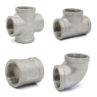 【YF】☑✾  1/4  3/8 1/2 3/4 1 1-1/4 1-1/2  2  BSPT SS304 Threaded Elbow PipePlug Tee Cap End PipeJoint Fitting