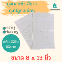 {มีคูปองส่วนลด} (8x13 นิ้ว) ถุงปลูกเมล่อน ถุงเพาะชำ ถุงขาว ถุงเพาะปลูก ถุงปลูก ถุงไม่เก็บความร้อน (แพ็ก 20 ใบ)