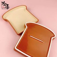 Nordic Ceramic Dessert Bread Plates Toast Shape Breakfast Dinner Cute Plates Western Salad Fruit Snack Tray Decorative Tableware