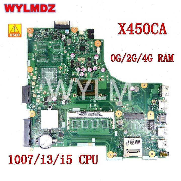Used X450CA 1007 / i3 / i5 CPU 0G/2G RAM notebook Mainboard For Asus