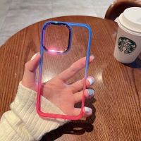 เคสหลังใสขอบสีทูโทน สำหรับ Oppo A17 A17K A77S A57 A77 A96 Reno7 Reno7Z A76 A74 A54 A53 A53S A9-20 A5-20 A16 A16K A15 A15S A5S F9 A12 A95 Reno8Z Reno8 Reno8pro RealmeC11