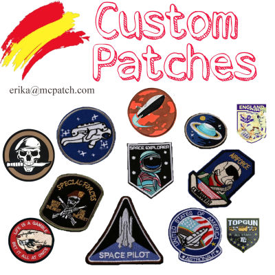 Custom Embroidery Patches Personalized Design Iron on Hook and Loop Badge Woven Rubber Pvc Hats Bags Clothing Accessories DIY