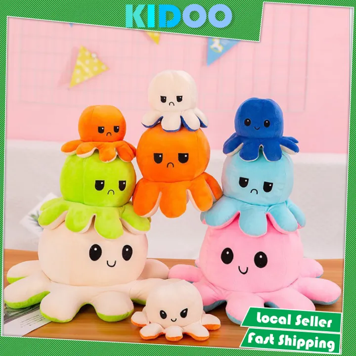 big reversible octopus plush toy