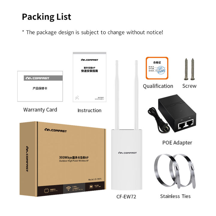 cf-ew72-1200m-router-ไร้สายกลางแจ้ง-dual-band-ip66กันน้ำกว้างครอบคลุม-ap-สัญญาณ-wifi-extender-wifi-point-access