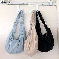 Women Crossbody Bags Solid Hobos Zipper Large Capacity All-match Female Daily Casual Shoulder Bag Simple School Korean Style Ins