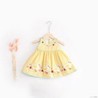 【Superseller】Summer Girl Embroidered Princess Dress Baby Duckling Patch Embroidered Sleeveless Dress