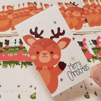 【COD&amp;Ready Stock】50pcs/pack Gift Cards Merry Christmas Greeting Card For New Year With Envelope And Christmas Tree Stickers