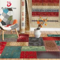 Bubble Kiss Retro Colorful Ethnic Style Geometric Pattern Area Rugs for Living Room Non-slip Bedroom Car Hand Wash Floor Mats