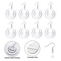 30Pcs Sublimation Blank Earrings Heat Transfer Sublimation Printing Wire Hooks Earrings Wooden Earrings for DIY Craft