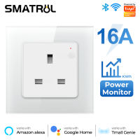 สถิติการชาร์จปลั๊กแอนด์ซ็อกเก็ต WiFi ของ SMATRUL 16A ซ็อกเก็ตผนังสากลไวไฟพร้อมเพาเวอร์มอนิเตอร์16A ไวไฟ3ขาสวิตช์ติดผนังมีแอพ Tuya รองรับ Tmall Genie Alexa Google Home