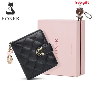 FOXER Women Fashion PVC Leather Small Wallet Monogram Signature