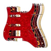 Pleroo Suku Cadang Gitar Unus Strat Dengan สะพาน Floyd Rose Tremolo PAF Humbucker Single HSS Pickguard Gitar Tanpa Kontrol Ph